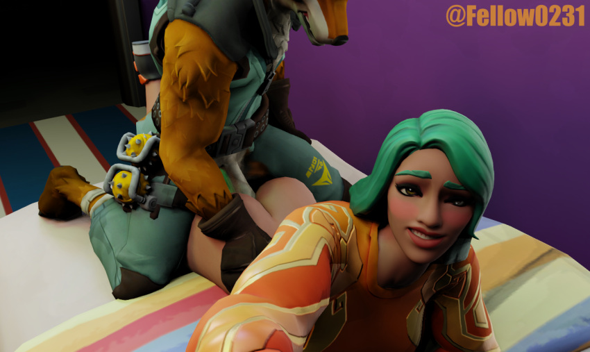 1boy 1boy1girl 1girls 3d_(artwork) anal anal_sex anthro big_ass blender fellow0231 fennix_(fortnite) fortnite fox interspecies prone_bone sex sunbird