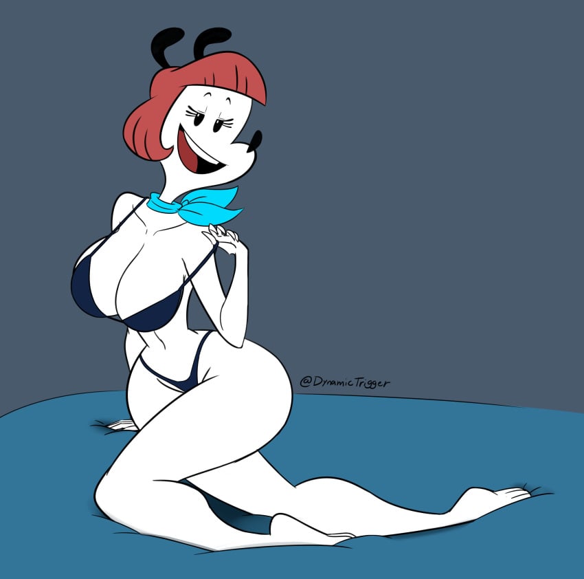 2019 5_fingers absurd_res anthro breasts canid canine canis disney disney_channel domestic_dog dynamictrigger22 erica_(mickey_mouse_shorts) female fingers hair hi_res mammal mickey_mouse_shorts open_mouth red_hair solo teeth tongue white_body