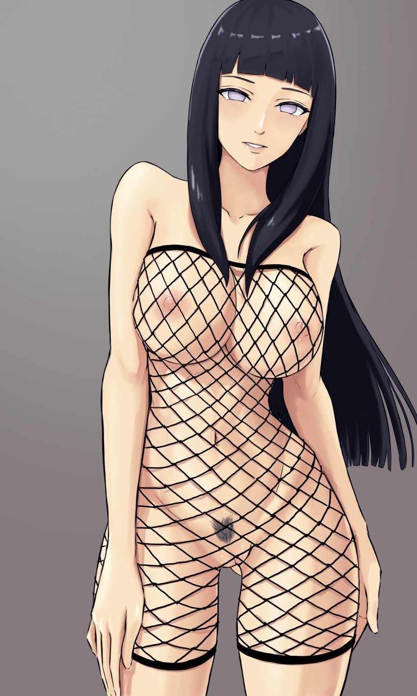 1girls areolae asian big_breasts blue_hair breasts female female_only fishnet_bodysuit fishnets fringe hime_cut hyuuga_hinata large_breasts long_hair looking_at_viewer naruto naruto_(series) naruto_shippuden navel nipples petite pubic_hair purple_eyes pussy seductive seductive_eyes seductive_look seductive_smile shellmaru slim solo solo_female