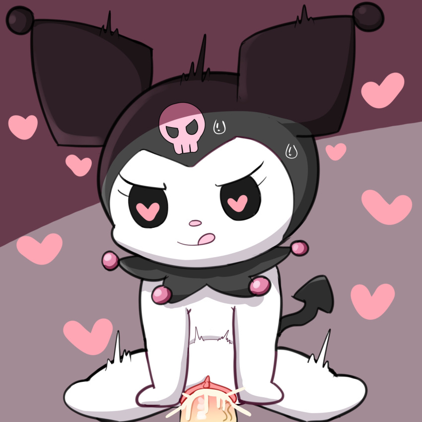 <3_eyes 0227 absurd_res anthro bodily_fluids clitoris cum cum_in_pussy cum_inside demon duo female genital_fluids genitals heart heart-shaped_pupils hi_res human humanoid_genitalia humanoid_penis kuromi lagomorph leporid male male/female mammal motion_lines onegai_my_melody penetration penis pussy rabbit sanrio semi-anthro sex solo_focus sweat tongue vaginal_penetration