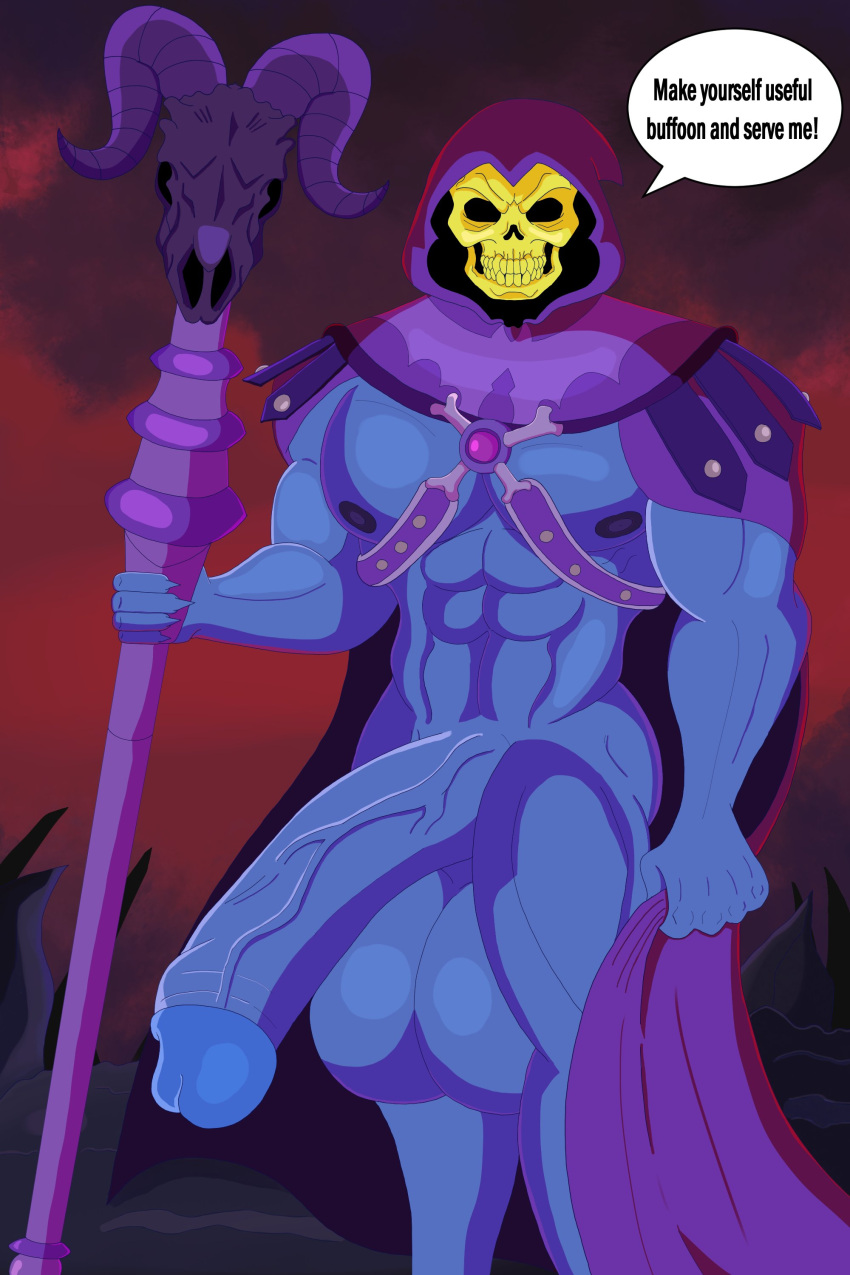 balls big_penis he-man he_man hyper_penis male male_only penis rougetenjoname skeletor skull solo veiny_penis