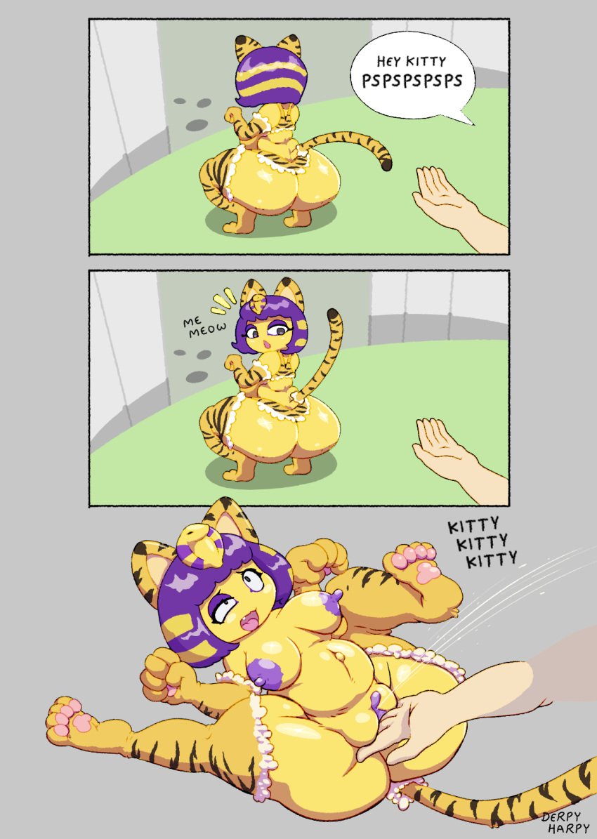 animal_crossing animal_print ankha anthro armwear ass belly big_breasts big_butt bodily_fluids breasts clothing comic crouching derpyharpy disembodied_hand domestic_cat duo ejaculation elbow_gloves felid feline felis female finger_fuck fingering genital_fluids genitals gloves handwear hi_res huge_breasts human legwear male male/female mammal mostly_nude nintendo pussy pussy_ejaculation pussy_juice thigh_highs tiger_print vaginal_penetration video_games