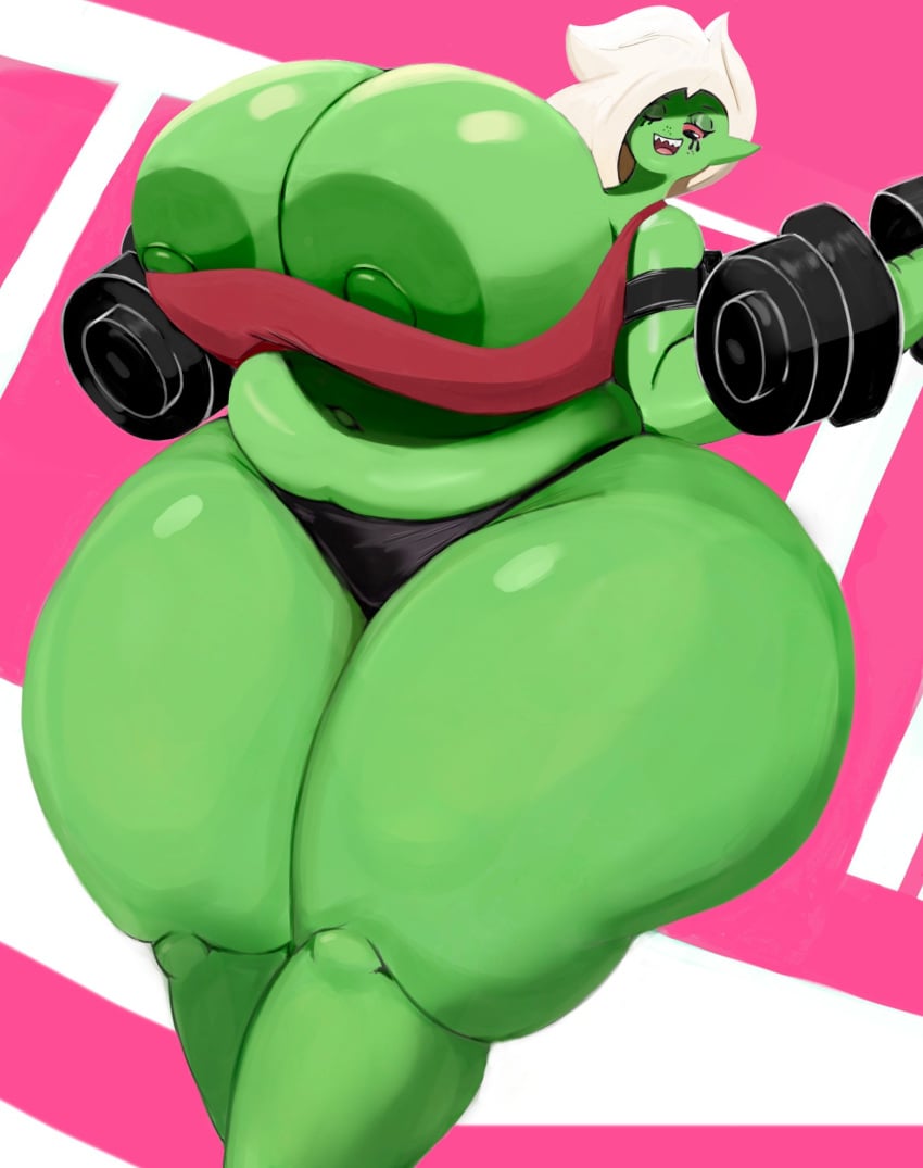 1girls 2022 alien alien_girl areola areola_slip areolae bbw belly belly_button big_breasts big_thighs breasts chubby chubby_female cleavage curvaceous curvy female female_focus female_only green_body green_skin hips huge_breasts huge_thighs imago_ic large_breasts large_thighs looking_at_viewer looking_down lord_dominator nipple_slip solo solo_female solo_focus thick_thighs thighs thong voluptuous wander_over_yonder weightlifting weights white_hair wide_hips wink winking winking_at_viewer