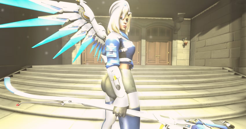 3d ass ass big_butt blizzard_entertainment combat_medic_ziegler jefe_juan_david latex_suit mercy overwatch spandex