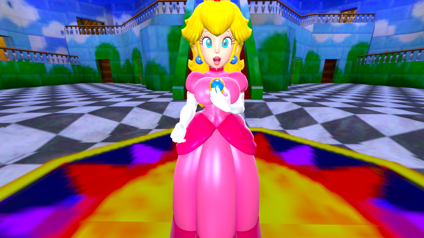 1girls 3d 3d_(artwork) big_breasts blonde_hair blue_eyes breasts brooch crown curvy dress dw1 earrings elbow_gloves female female_only front_view gloves hand_on_breast holding_out_hand human human_only indoors light-skinned_female light_skin lips lipstick long_hair looking_at_viewer mario_(series) nintendo open_mouth part_of_a_set pink_dress pink_lipstick princess_peach puffy_short_sleeves puffy_sleeves self_upload sfm solo source_filmmaker super_mario_bros. thick thick_hips white_gloves wide_hips