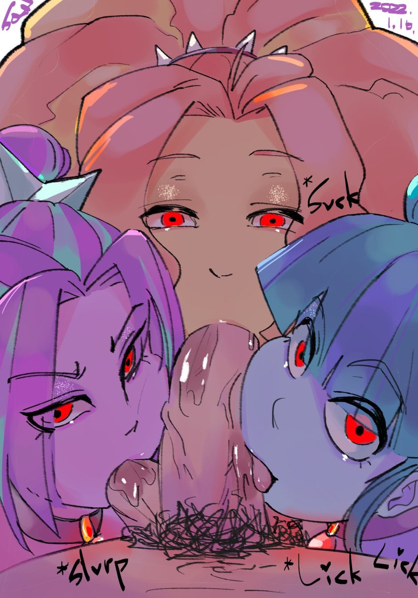 1boy 3girls adagio_dazzle aria_blaze ball_licking balls blowjob collaborative_fellatio equestria_girls fellatio female fffm_foursome foursome friendship_is_magic hasbro hi_res highres licking licking_balls licking_penis looking_at_viewer male male_pov multiple_fellatio multiple_girls my_little_pony offscreen_character offscreen_male oral oral_sex penis pov pubic_hair red_eyes sex sonata_dusk sozglitch straight the_dazzlings tongue tongue_out triple_fellatio unseen_male_face