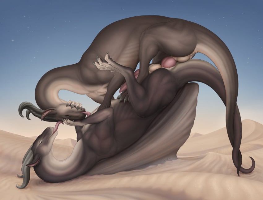 2022 anal anal_sex animal_genitalia anus artist_name balls bodily_fluids brown_arms brown_body brown_ears brown_face brown_feet brown_legs brown_nose brown_tail brown_toes chest_lick claws closed_eyes covered_in_sand cum cum_in_ass cum_inside curled_horn day desert digital_media_(artwork) draakae dragon dripping duo ear_piercing entwined_tails erection feral feral_on_feral feral_penetrated feral_penetrating feral_penetrating_feral from_behind_position genital_fluids genitals grey_claws grey_horn head_grab hi_res horn imminent_knotting intraspecies knot knotted_tapering_penis leaking_cum licking licking_another licking_head licking_partner male male/male male_penetrated male_penetrating male_penetrating_male membrane_(anatomy) membranous_wings monotone_anus monotone_arms monotone_balls monotone_claws monotone_feet monotone_genitals monotone_horn monotone_knot monotone_legs monotone_nose monotone_penis monotone_sheath monotone_toes monotone_tongue monotone_wings multicolored_body multicolored_ears outside penetration penile penile_penetration penis penis_in_ass perching_position piercing pink_ears pink_knot pink_penis pink_tongue precum precum_drip precum_on_toes precum_while_penetrated prehensile_tail prick_ears ridged_horn sand scalie sex sharp_claws sharp_horn sheath side_view signature sky spiral_horn spread_wings star tail_coil tan_anus tan_arms tan_balls tan_body tan_face tan_feet tan_legs tan_nose tan_sheath tan_tail tan_toes tan_wings tapering_penis toe_claws tongue tongue_out two_tone_arms two_tone_body two_tone_ears two_tone_face two_tone_legs two_tone_tail unusual_position western_dragon wingless_dragon wings year