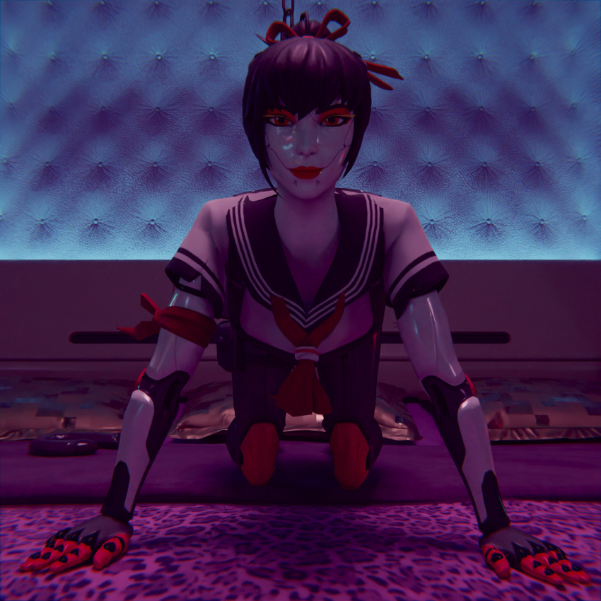 asian clothing darbernsfw doggy_style epic_games fortnite provocative robot robot_girl tsuki_(fortnite) tsuki_2.0_(fortnite)