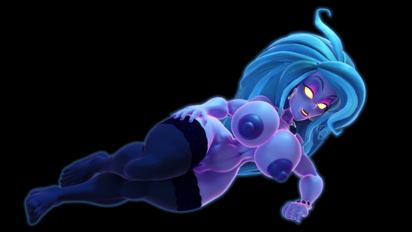 1girls 3d 3d_(artwork) big_breasts big_nipples big_thighs blue_hair bracelet breasts clothing curvy diag34k earrings erect_nipples eyeshadow female female_only ghost grin half-closed_eyes hand_on_thigh hellen_gravely humanoid legwear lips lipstick long_hair luigi's_mansion lying_on_side mario_(series) mature mature_female naked naked_legwear naked_stockings naked_thighhighs nintendo nipples no_pupils nude pink_eyeshadow pinup purple_body purple_skin pussy red_lips red_lipstick solo solo_focus spirit stockings teeth thick thick_hips thick_thighs thighhighs violet_nipples wide_hips