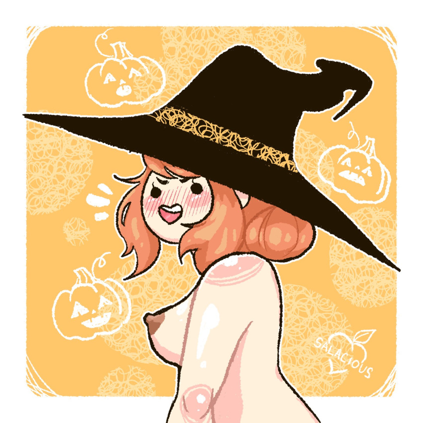 breasts mob_face nude peachy_(salaciouspeachy) salaciouspeachy sideboob witch_hat