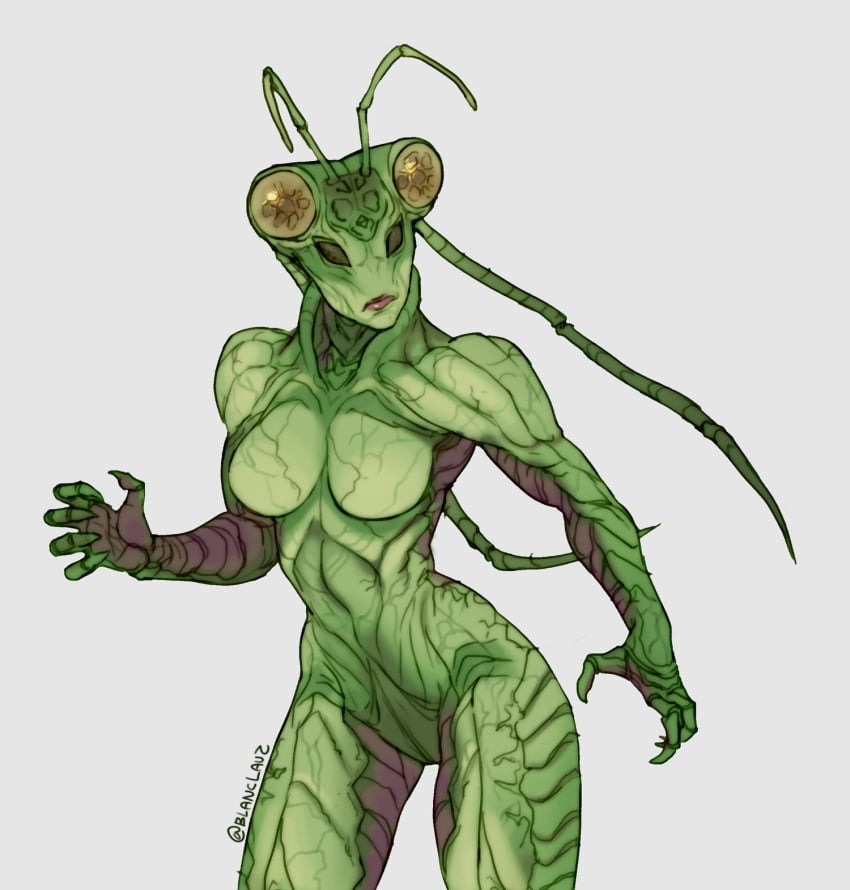 1girls alluring antennae anthro anthro_only athletic_female blanclauz breasts female_abs fit_female green_skin insect insect_girl insect_humanoid medium_breasts no_nipples no_pussy power_rangers power_rangers_lost_galaxy solo thick_thighs trakeena