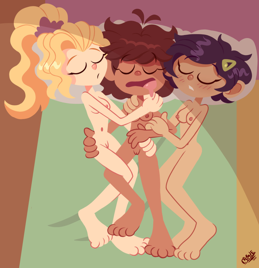 3girls amphibia anne_boonchuy bed black_hair blonde_hair breasts brown_hair casual casual_nudity commission commission_art completely_naked completely_nude completely_nude_female crashie crashie_(artist) cuddling dark-skinned_female dark_hair dark_skin disney disney_channel disney_xd drooling female female_only group human light_hair marcy_wu naked naked_with_friends nonsexual_nudity nude pale_skin sasha_waybright sleeping sleeping_nude sleeping_together slumber_party straight_hair taiwanese thai trio vagina wholesome wholesome_nudity