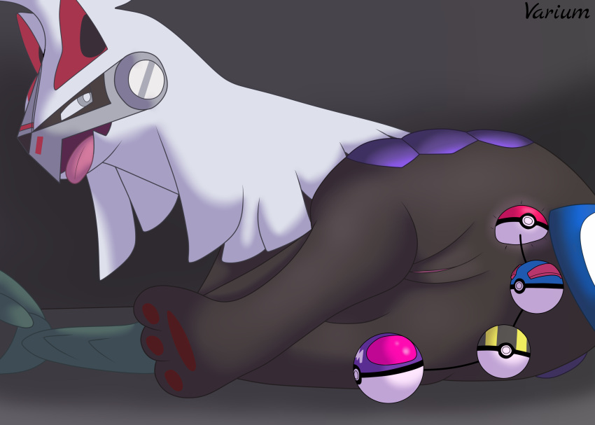 absurd_res anal anal_beads anal_sex anus ass chimera claws digital_media_(artwork) feet female female_only feral genitals hi_res legendary_pokémon looking_back mammal nintendo open_mouth paws penetration pokémon_(species) poke_ball poke_ball_anal_beads poke_ball_insertion poke_ball_sex_toy pokemon pokemon_only presenting presenting_anus presenting_hindquarters presenting_pussy pussy rear_view sex_toy silvally simple_background smile solo solo_female standard_poke_ball toes tongue tongue_out varium video_games