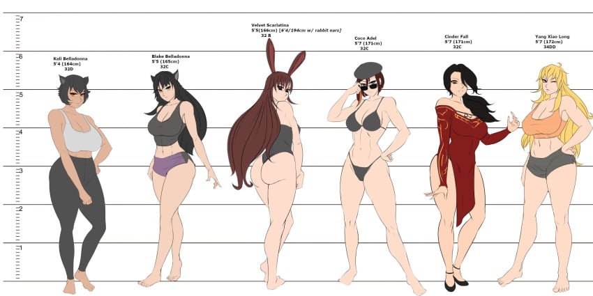 2022 adjusting_eyewear adjusting_glasses adjusting_sunglasses black_hair blake_belladonna blonde_hair bunny_ears bunny_girl cat_ears cinder_fall coco_adel fanfiction faunus female human kali_belladonna lineup looking_over_eyewear looking_over_glasses looking_over_sunglasses rwby smiling_samurai sunglasses tinted_eyewear velvet_scarlatina yang_xiao_long