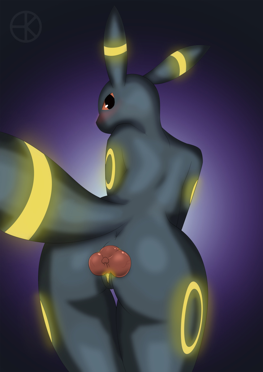 absurd_res ebbakatten eeveelution female genitals glowing hi_res knot looking_at_viewer looking_back nintendo penetration pokémon_(species) pokemon pokemon_only pussy umbreon vaginal_penetration video_games