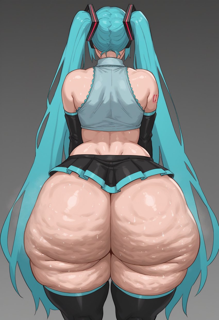 1girls ai_generated alternate_body_type alternate_costume ass_bigger_than_head ass_focus bbw big_ass big_butt blue_hair bubble_butt cellulite child_bearing_hips corruptedvisions curvaceous curves curvy curvy_body curvy_female curvy_figure curvy_hips dat_ass dumptruck_ass dumptruck_butt fat_ass fat_butt fat_thighs female female_only gigantic_ass hatsune_miku hi_res high_resolution highres hips hips_wider_than_shoulders hourglass_figure huge_ass human large_ass large_butt large_thighs massive_thighs mommy overweight overweight_female plump shiny_skin skull_crushing_thighs smug smug_expression smug_face stable_diffusion thick_ass thick_legs thick_thighs thighs thong top_heavy twintails voluptuous voluptuous_female wide_hips