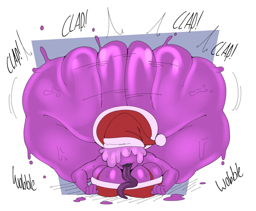 1girls ass ass_bigger_than_head ass_bigger_than_torso ass_clapping ava_(weirdicecubes) big_ass big_breasts bottom_heavy breasts bubble_butt christmas clapping_cheeks commission dat_ass face_down_ass_up fat_ass female female_only hat huge_ass hyper hyper_ass large_ass long_tongue looking_at_viewer massive_ass original purple_body santa_hat sketchyboi08 slime_girl thick_ass tongue tongue_out top-down_bottom-up twerking