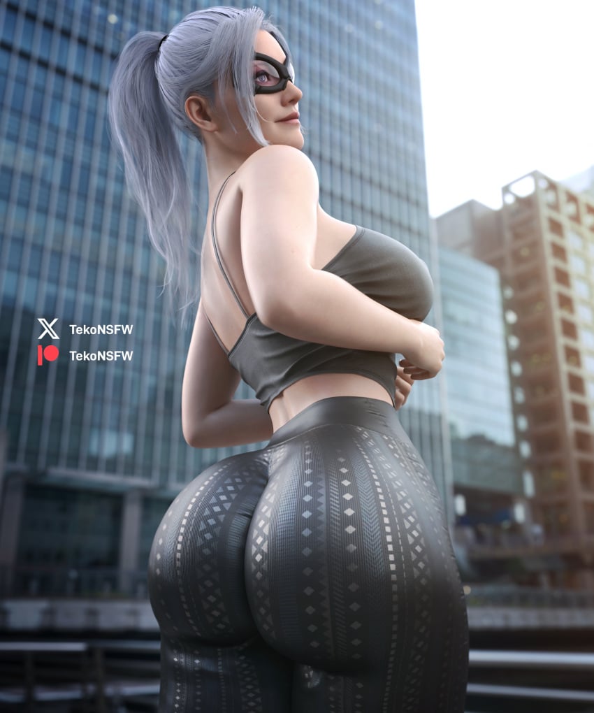 3d ass big_ass black_cat_(insomniac) black_cat_(marvel) felicia_hardy flare_pants forbidden_pants insomniac_games spider-man_(ps4) spider-man_(series) tagme tekonsfw