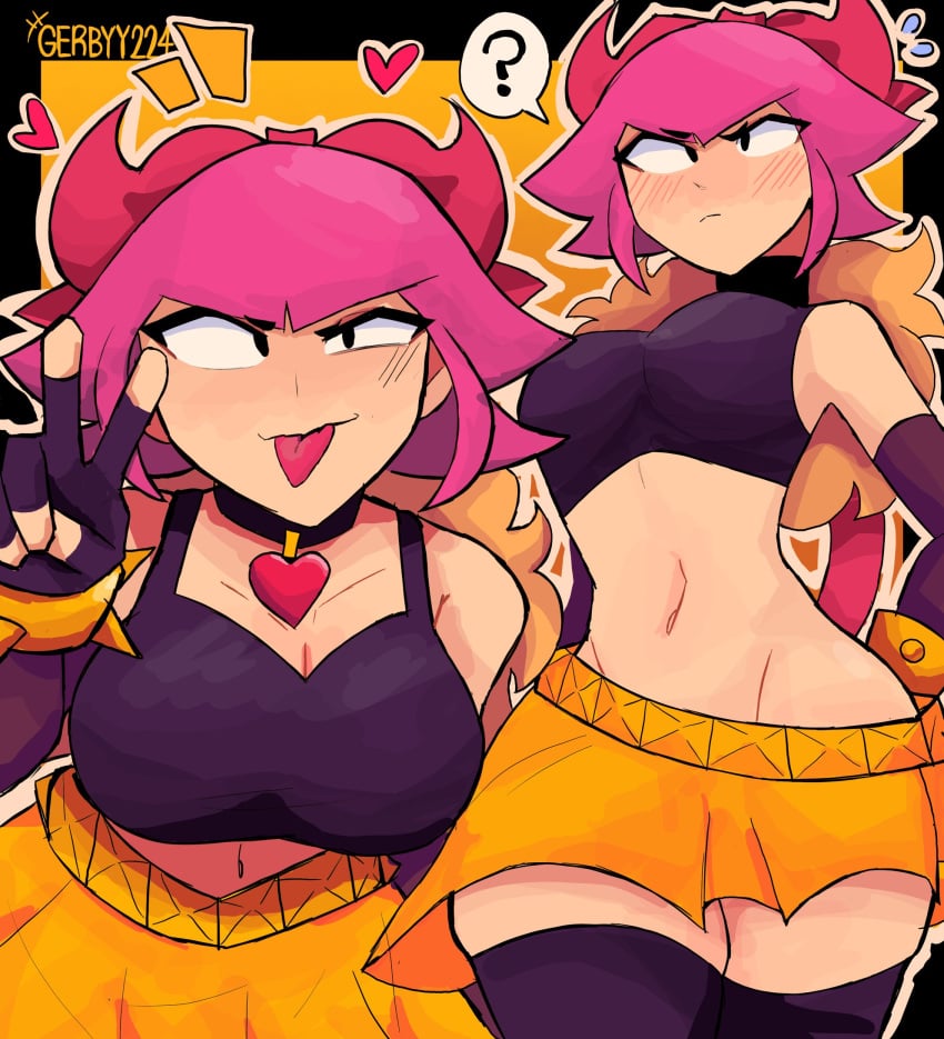 ? big_breasts blush brawl_stars breasts gerbyy224 melodie_(brawl_stars) pink_hair sexually_suggestive solo_female stars supercell thick_thighs