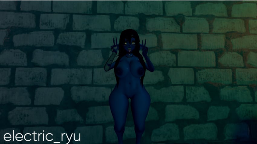 alley electric_ryu fat_ass female goblin_female hat nude_female vrchat vrchat_avatar watermark