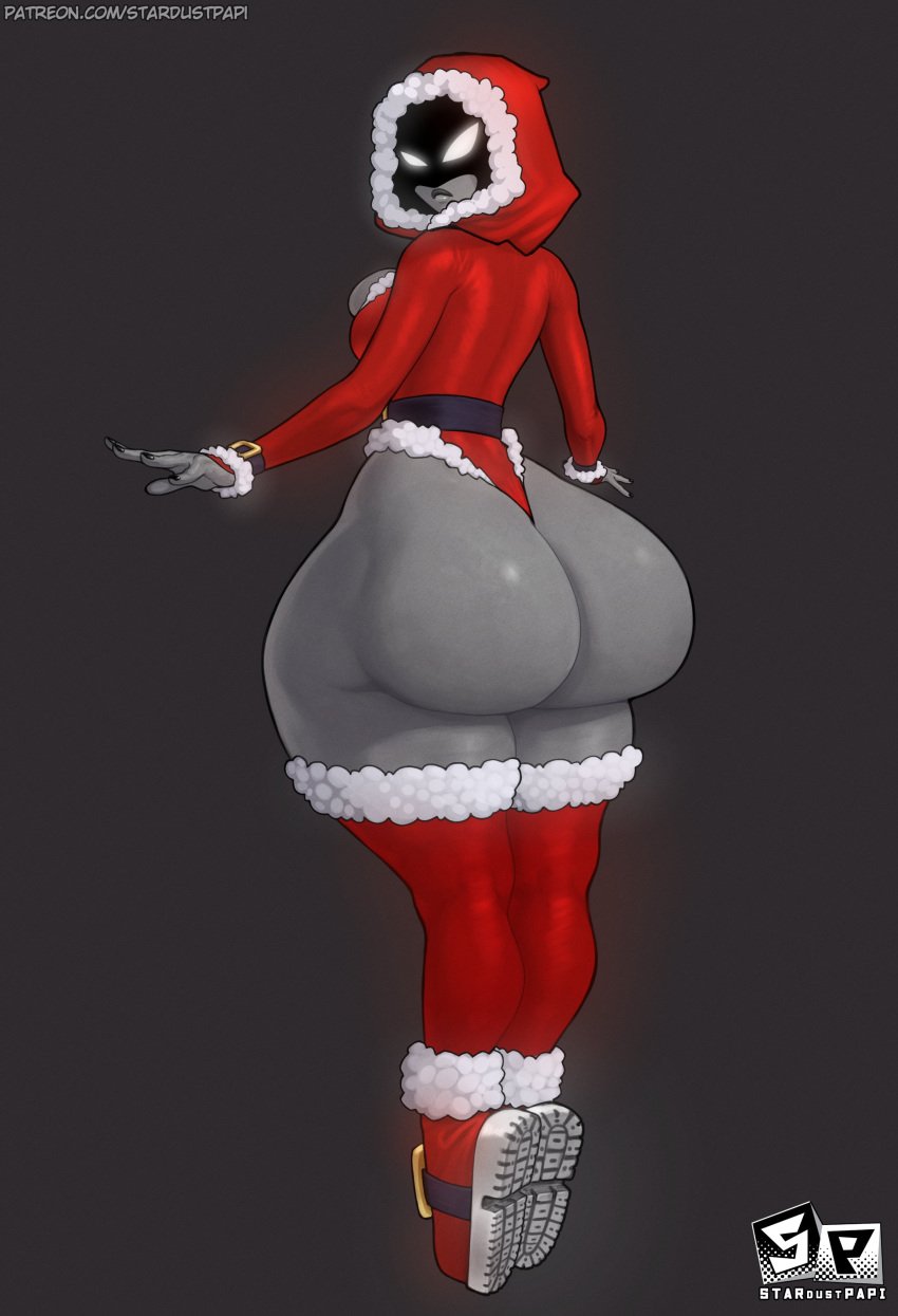 1girls ass big_ass bottom_heavy bubble_butt christmas christmas_outfit dat_ass dc fat_ass female female_only glowing glowing_eyes goth goth_girl grey_skin hood huge_ass ignantastro large_ass looking_at_viewer looking_back massive_ass raven_(dc) solo stardustpapi teen_titans thick_ass thick_thighs wide_hips