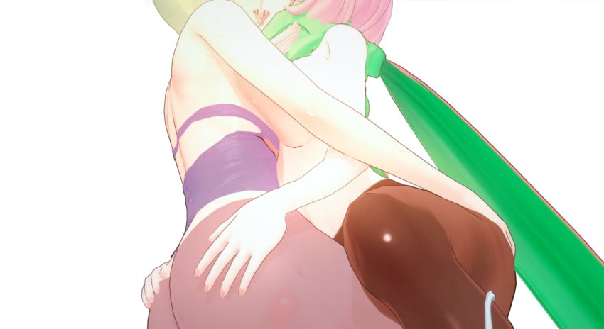 3d ass ass_grab blonde_hair breast_squish carmilla_(re:zero) faceless huge_ass iridiusk kissing koikatsu large_breasts medium_hair minerva_(re:zero) pantyhose pink_hair re:zero_kara_hajimeru_isekai_seikatsu scarf sweat thighs tongue_out yuri