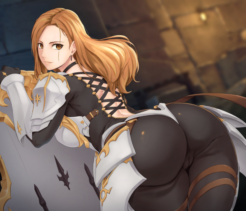 1girls armor ass backboob big_ass big_butt blonde_hair breasts clothed gold_eyes huge_ass ishigaki_takashi kisara_(tales) large_ass looking_at_viewer tales_of_(series) tales_of_arise tight_clothing vagina wide_hips