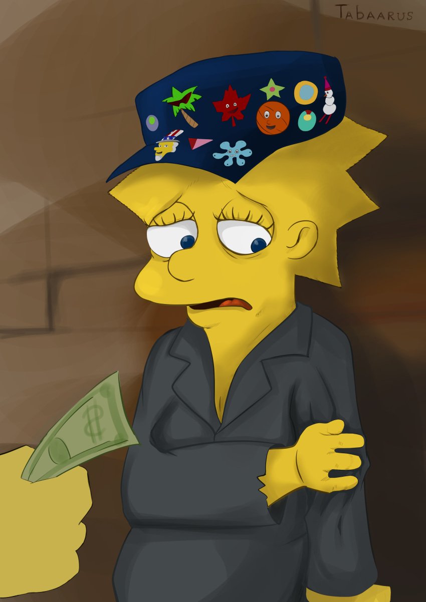 20th_century_studios accurate_art_style age_difference blue_eyes female lisa_simpson money open_mouth tabaarus the_simpsons yellow_body yellow_skin