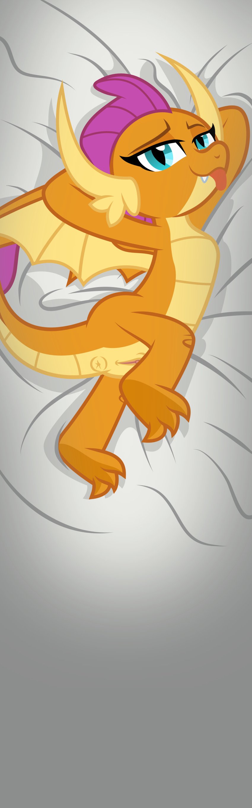 anus dakimakura dragon edit female female_only friendship_is_magic furry metalhead97 my_little_pony orange_skin pussy scalie smolder_(mlp) style_parody