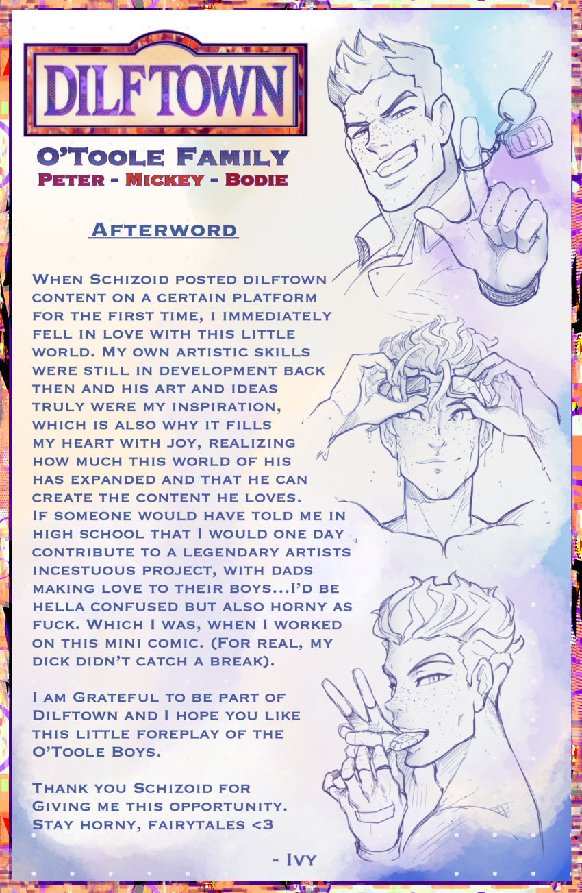 bodie_o’toole brothers comic credits daddy dilf dilftown father_and_son incest lilprincyvi male_only mickey_o’toole peter_o’toole teen_boy teenager twin_brothers twincest twins twitter_user_oc