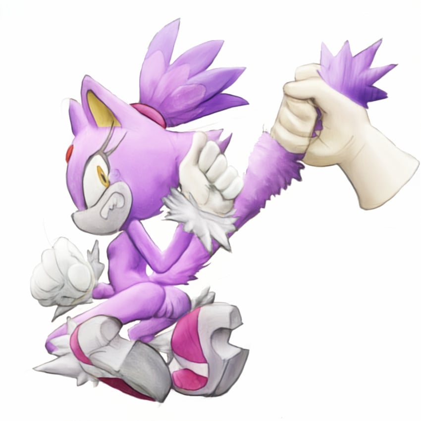 anthro anus ass blaze_the_cat bodily_fluids domestic_cat edit faceless_male felid feline felis female filthypally genitals hi_res human looking_at_viewer looking_back mammal pussy rear_view sega solo sonic_(series) sonic_the_hedgehog_(series) tail_grab tears