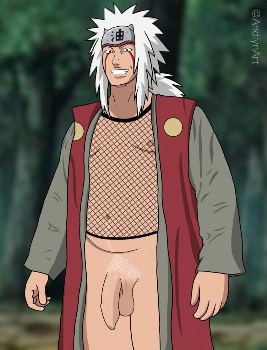 1boy andlynart balls ballsack bottomless flaccid_penis foreskin human intact jiraiya long_foreskin low_hanging_balls male male_nipples male_only male_pubic_hair mesh_shirt naruto naruto_(series) naruto_shippuden penis robe scrotum smooth_penis smooth_skinned_male solo testicles uncut unretracted_foreskin white_hair