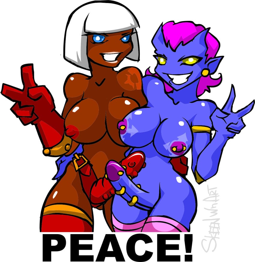 1futa 1girl1futa 1girls adepta_sororitas alpha_channel anal areolae bangs big_breasts big_penis blue_skin breasts chaos_(warhammer) chaos_daemon color colored daemonette dark-skinned_futanari demon_girl duo english_text erection female futa_sans_balls futa_with_female futanari horns human humanoid imperium_of_man nipple_piercing nipples nude penis piercing pink_hair sex sister_of_battle skeenlangly smile strap-on studded_dildo text thighhighs transparent_background unknown_character v warhammer_(franchise) warhammer_40k white_hair