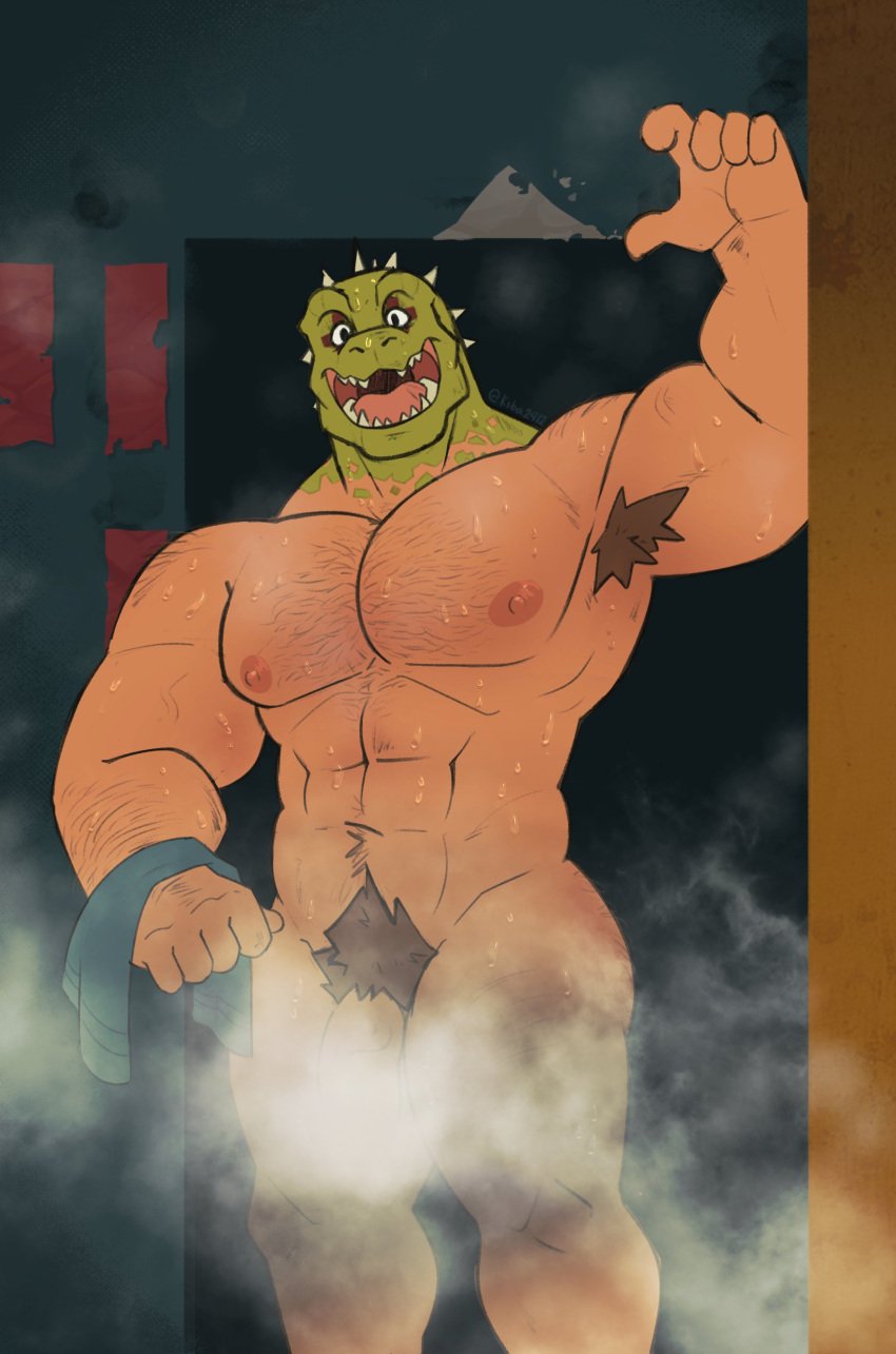 1boy abs absurd_res alligatorid animal_head animal_humanoid armpit_hair body_hair chest_hair convenient_censorship crocodilian dorohedoro for_a_head genitals hi_res humanoid humanoid_genitalia humanoid_penis kaiman kiba24 male male_only muscular muscular_humanoid muscular_male nipples nude open_mouth pecs penis pubes reptile reptile_humanoid scalie scalie_humanoid shower solo solo_male steam wet