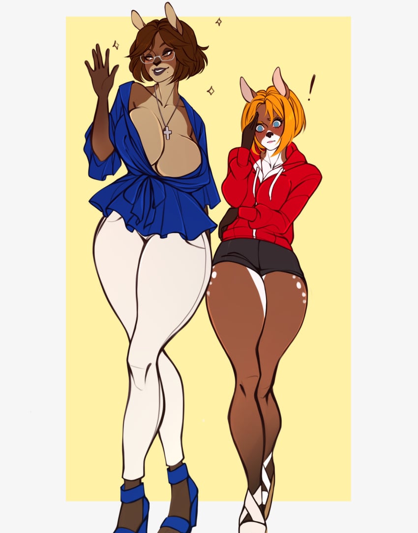 2girls anthro catherine_applebottom cervine deer furry gwen_applebottom hollandworks mother_and_daughter