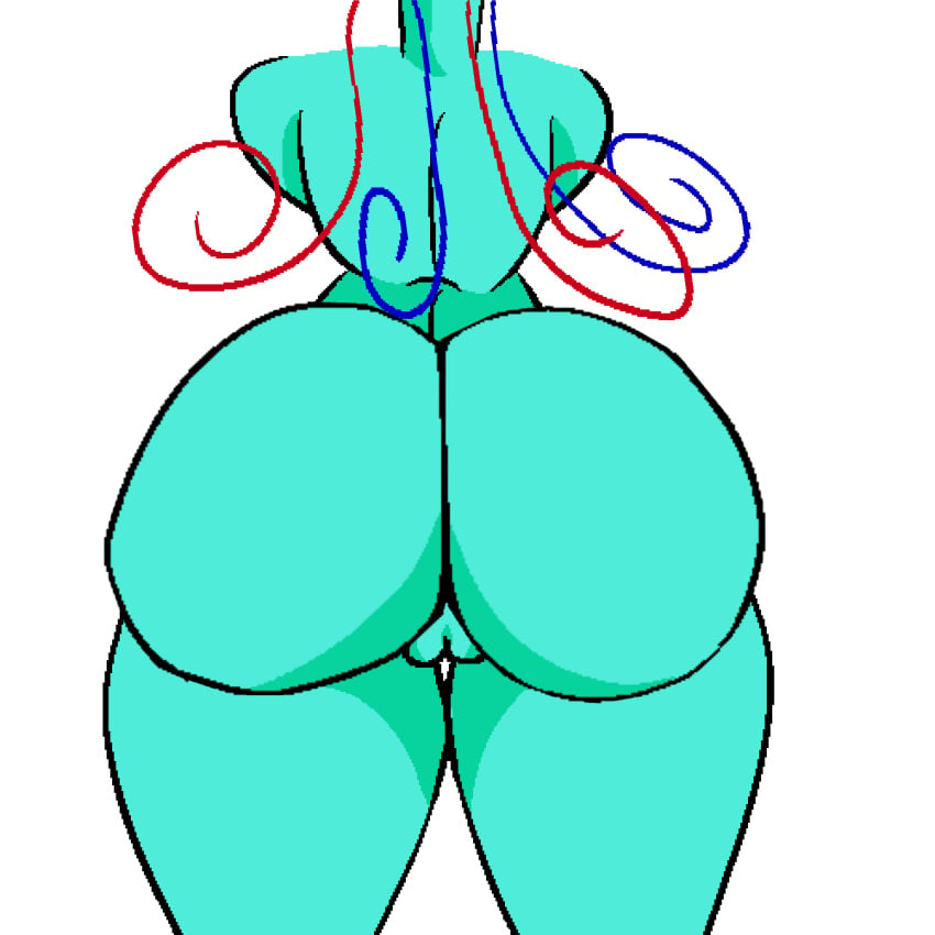 animated anthro ass big_butt blue_body butt_focus female genitals hair hi_res iloveslutyshortstax iterator_(rain_world) looks_to_the_moon_(rain_world) plump_labia presenting presenting_hindquarters pussy rain_world rear_view shaking_butt solo solo_focus thick_thighs thigh_gap videocult wire_hair