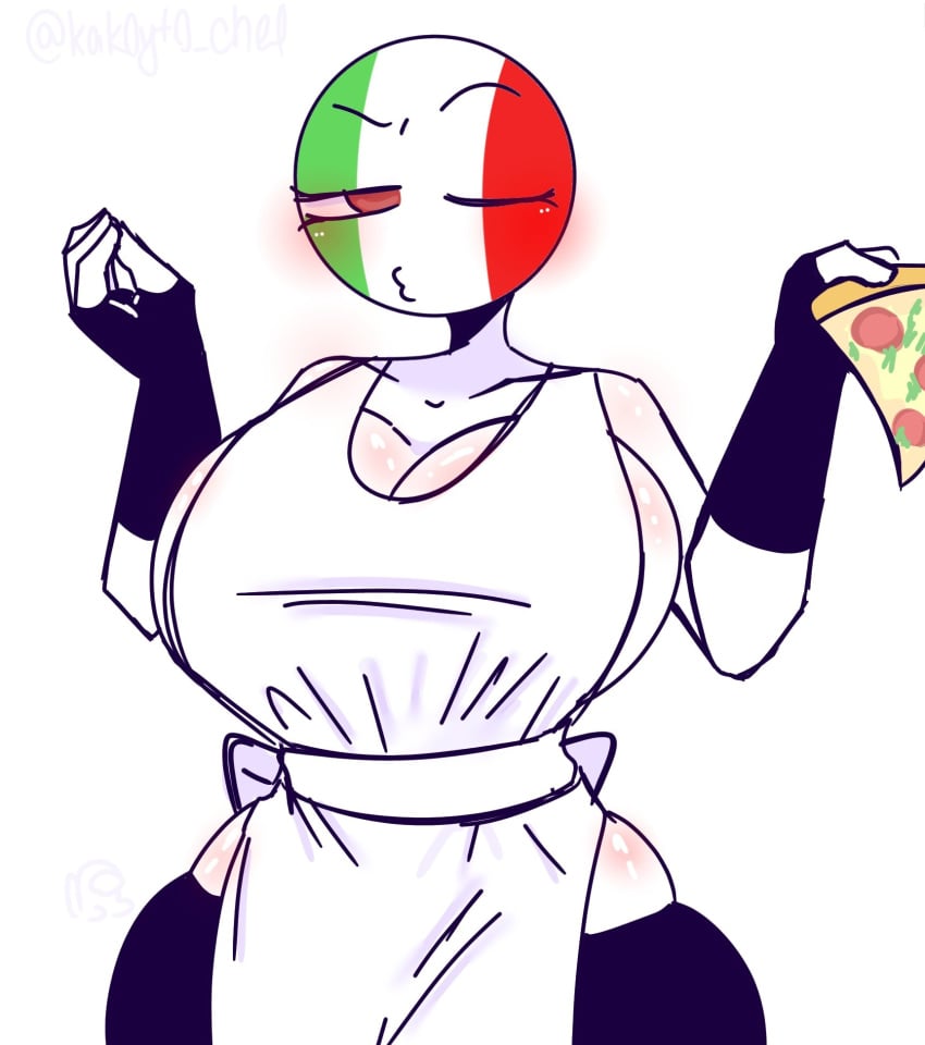 1girls apron countryhumans countryhumans_girl female_only italy_(countryhumans) kak0yt0_chel solo tagme thighhighs weird