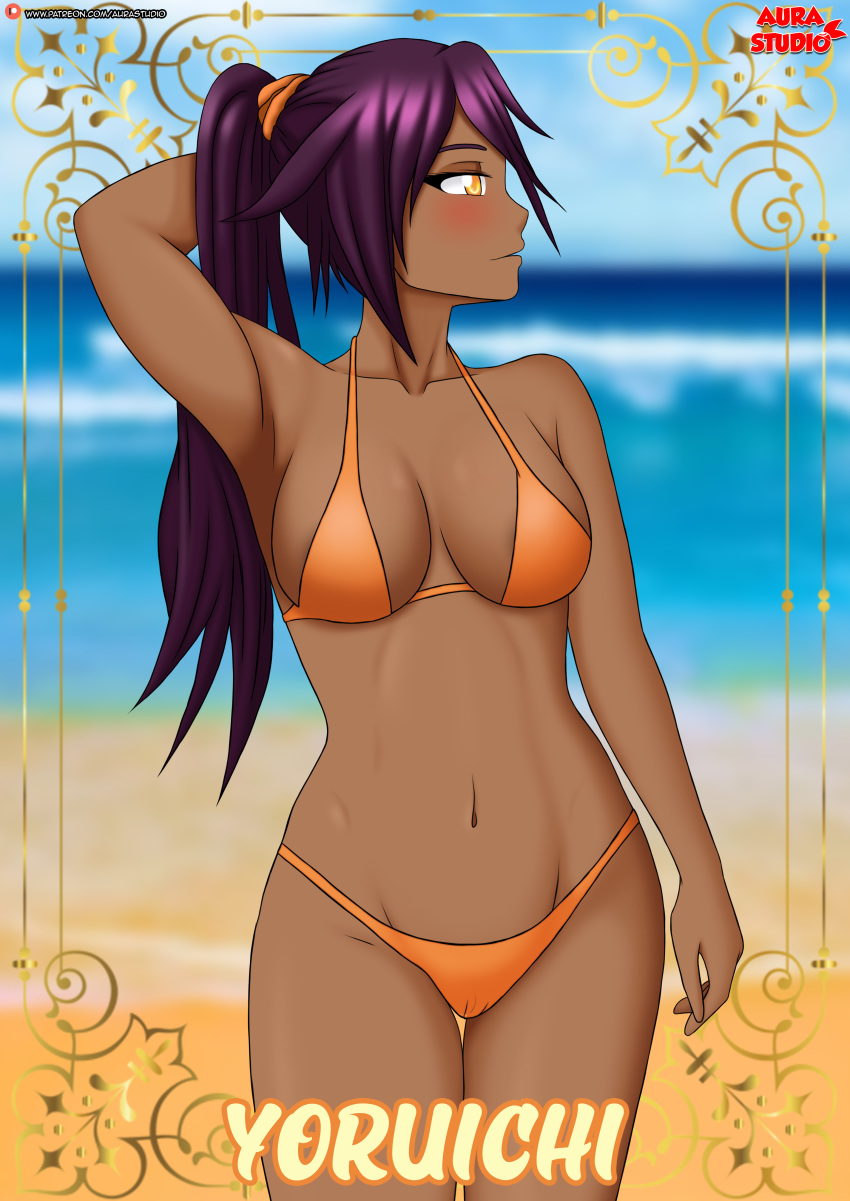 aurastudio bikini bleach breasts female female_only shihouin_yoruichi solo tagme