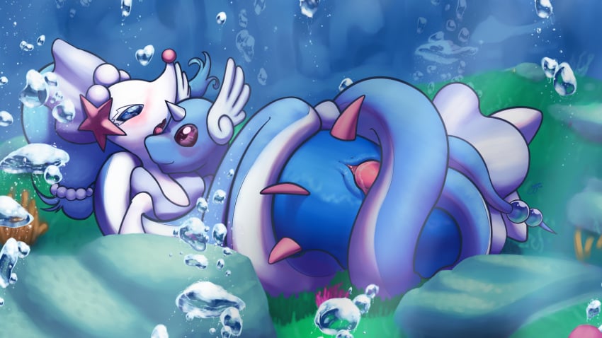 absurd_res bondage dragonair duo eye_contact female feral genitals hi_res looking_at_another male male/female nintendo penetration penis pokémon_(species) pokemon pokemon_only primarina pussy sex underwater vaginal_penetration vaithun video_games water wrapped