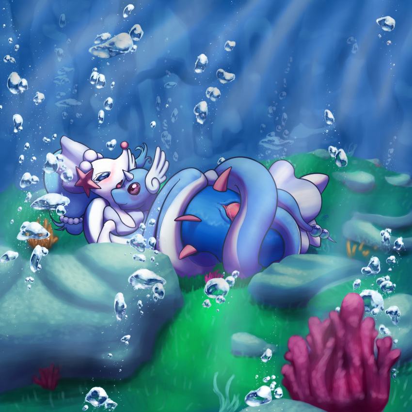 absurd_res dragonair duo female feral hi_res male male/female nintendo penetration pokémon_(species) pokemon pokemon_only primarina underwater vaginal_penetration vaithun video_games water