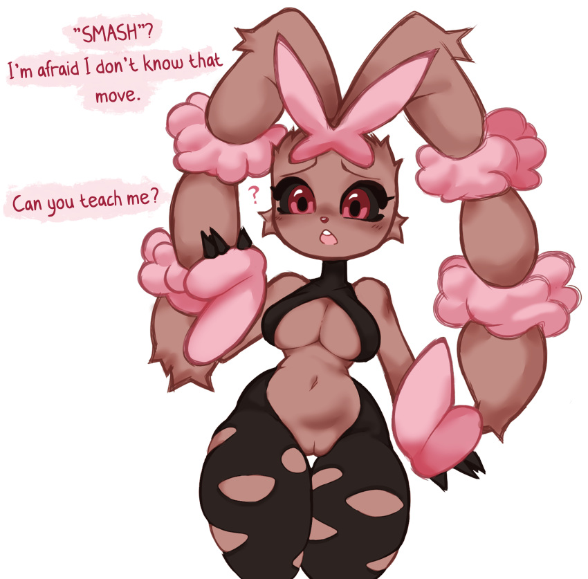 absurd_res anthro blush female hi_res lopunny mega_evolution mega_lopunny nintendo pokémon_(species) pokemon pokemon_(species) solo solo_focus twistedhiccy video_games