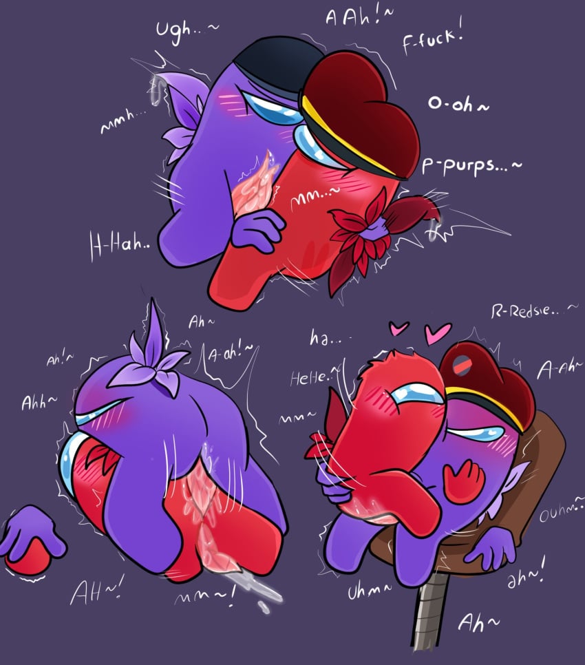 among_us among_us_(series) ass cum frotting penetration purple_(among_us) red_(among_us) tentacle_penis
