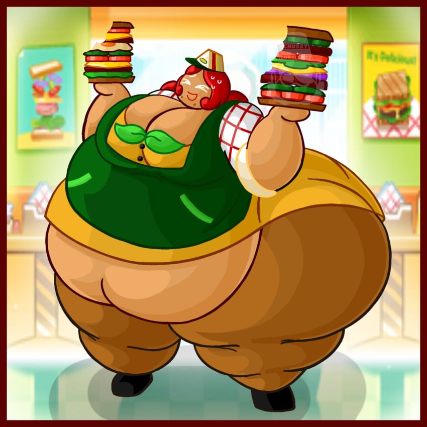 1girls bbw chubby chubbyconnieart cookie_run fat fully_clothed obese sandwich_cookie