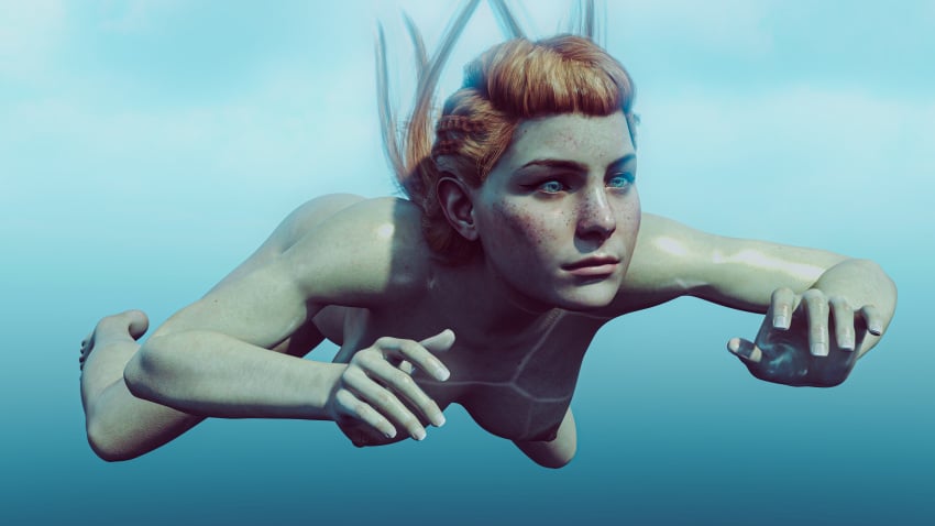 1girls 3d 3d_(artwork) 3d_model aloy barefoot big_breasts blue_eyes cgi completely_naked completely_naked_female completely_nude completely_nude_female day daylight daytime drowning eyes_open female female_only freckles freckles_on_face guerilla_games hands_up horizon_forbidden_west horizon_zero_dawn light looking_forward naked naked_female nude nude_female nude_swimming nudist nudity pussy red_hair round_breasts skinny_dipping solo sony_interactive_entertainment steffih_daz swimming undersea underwater water wet wet_body wet_hair wet_pussy wet_skin