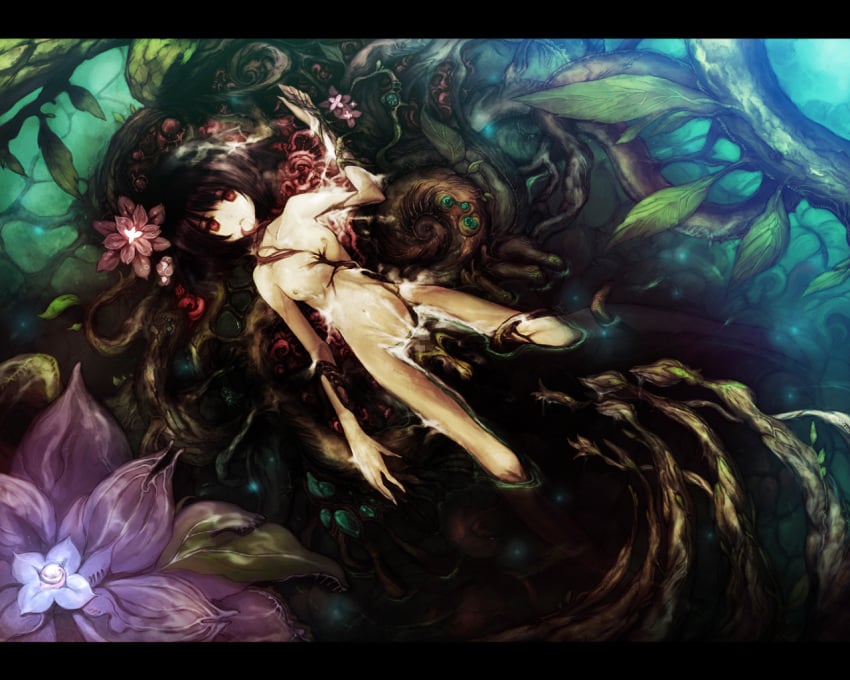 1girls broken_rape_victim censored chitose_rin cum empty_eyes fairy female flat_chest flower from_above nipples nude original plant plant_tentacle rape red_eyes rel roots sex short_hair solo tentacle tentacle_on_female tree vagina