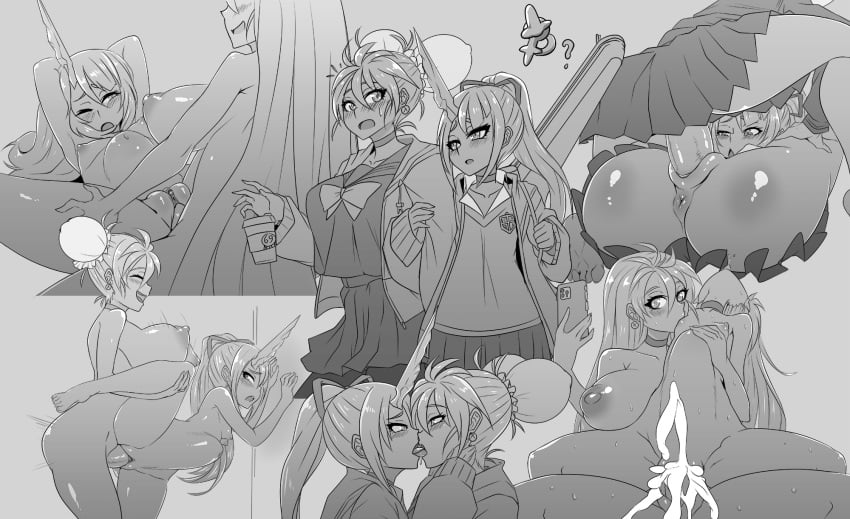 1futa 1girls anus ass big_ass big_breasts breasts choker creampie cum cum_in_pussy cum_inside damagefloor female female_penetrated futa_on_female futanari making_out monochrome nipples okasaretafuroa penetration praxis_(xenoblade) pussy school_uniform sex small_breasts stomach_bulge sucking_nipples theory_(xenoblade) tongue vaginal vaginal_sex xenoblade_(series) xenoblade_chronicles_2