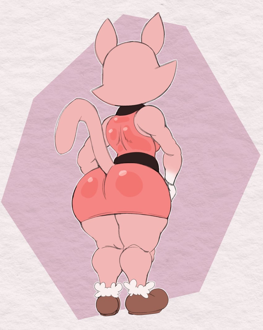 1girls anthro ass ass_in_dress big_ass breasts bubble_butt clothing dress fat_ass feline female female_only furry large_ass pink_body purple_yoshi_draws rear_view shima_luan shoes super_planet_dolan tail thick_ass thick_thighs wide_hips