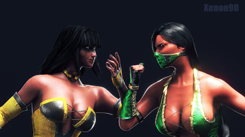 2girls 3d athletic athletic_female big_ass big_breasts bottom_heavy breasts brown-skinned_female brown_body brown_skin bust busty chest curvaceous curvy curvy_figure dark-skinned_female edenian female female_focus hips hourglass_figure huge_ass huge_breasts humanoid jade_(mk9) jade_(mortal_kombat) kunoichi large_ass large_breasts legs lips mature mature_female midway midway_games mortal_kombat mortal_kombat_(2011) netherrealm_studios ninja slim_waist tanya_(mortal_kombat) thick thick_hips thick_legs thick_thighs thighs top_heavy voluptuous waist wide_hips xenon90