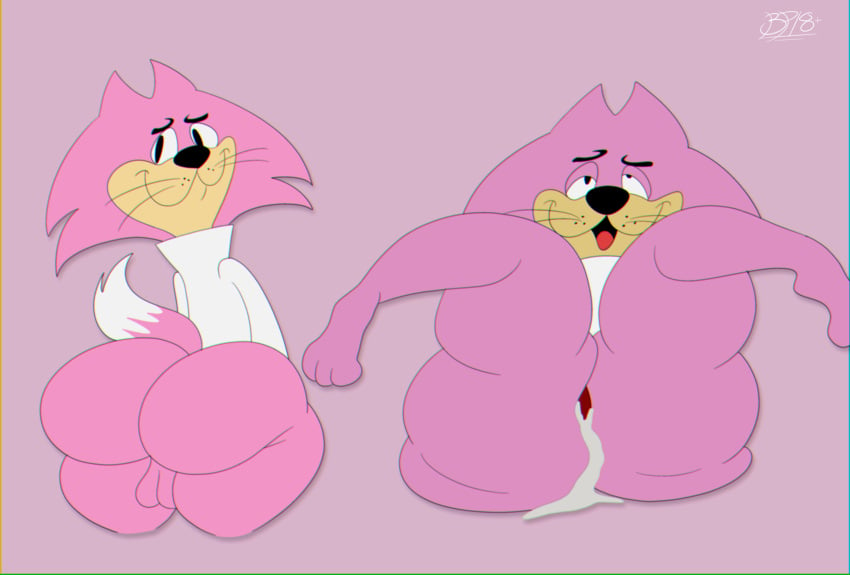 anus balls big_ass big_butt blastprocessing16 bubble_ass bubble_butt cartoony choo-choo_(top_cat) cum_in_ass feline feline fur hanna-barbera hi_res huge_ass pink_fur pleasure_face posing smile sweater tail top_cat_(series) whiskers