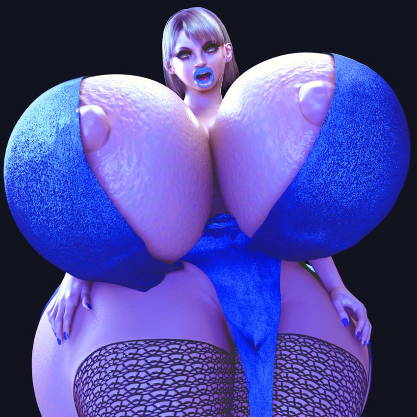 1girls 3d ashley_graham ashley_graham_(brooke_elizabeth_mathieson) bimbo bimbofication blue_outfit female female_only fishnets huge_breasts hyper hyper_bimbo jackd22 large_nipples nipples open_mouth resident_evil resident_evil_4 solo